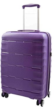 House Of Leather Miyazaki Valise rigide extensible à 8 roulettes en polypropylène, violet, CABIN | 55x36x20cm/ 2.70KG, 35L, Bagage rigide avec roulettes pivotantes