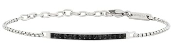 Breil Hatchet Jewel Light Row Collection Silver Plated Steel Bracelet Unique Size with Cubic Zirconia - TJ3361