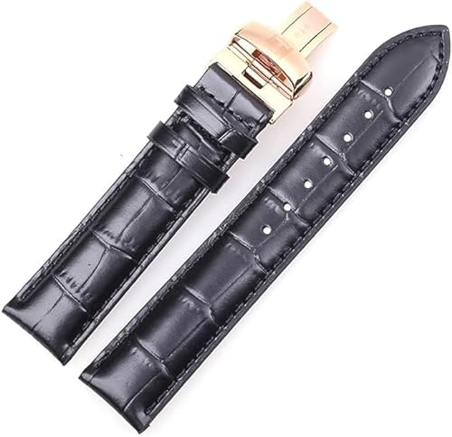 Lobwerk Lederarmband für Tissot Bandstoss 19 mm mit Installationswerkzeug Uhren Armband Schnellwechselarmband (Schwarz)