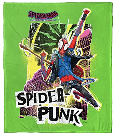 NORTHWEST Spider-Man Überwurfdecke, seidig, 127 x 152,4 cm, Spider Punk Grün