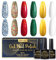 INPING UV Nagellack, 6 Farben Weihnachten Gel Nagellack Set, Glitzer Santa Rot Grün Gold Schneeblau Weiß Bunt Sparky Diamant Konfetti Soak Off UV für Nail Art Salon, Neujahr Schönheit Geschenke