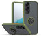 BORYA Cover per Honor 90 Lite 5G, Ultra Sottile Antiurto TPU+PC Bumper Custodia, Morbida Smerigliato Traslucido Silicone Case con Magnetico Supporto, Army Green