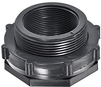 M METERXITY Passaparete in PVC Raccordo - Doppio Filettato Passaparete Acqua Serbatoio Connettore, con Guarnizione in Silicone, Applica a Acquari, (G2 Femmina 2,99 Maschio, Grigio)
