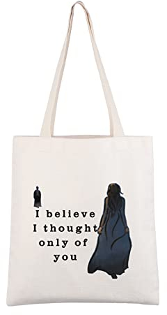 AKTAP Literary Gifts Pride and Prejudice Tragetasche I Believe I Thought Only of You Zitat Bibliothekstasche Geschenke für Jane Buchfans, Prejudice Einkaufstasche, 32 * 37cm