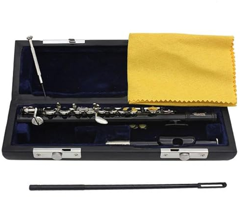 Professionelle Querflöte Piccolo-Flöte Mit Zusammengesetztem Holzpfeifenkörper Und C-Klappe, Versilberten Klappen, Halbgroßes Flöteninstrument