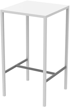 Mondo Viro Hoher Tisch aus lackiertem Metall Seaside für den modernen Garten, Höhe 110 cm (mittel - 75 x 75 cm 110 h, weiß geprägt)
