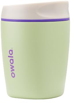Owala SmoothSip Insulated Stainless Steel Coffee Tumbler, Reusable Iced Coffee Cup, Hot Coffee Travel Mug, Perfect for Cappuccino, BPA Free, 10 oz, Green (Hip Cactus)