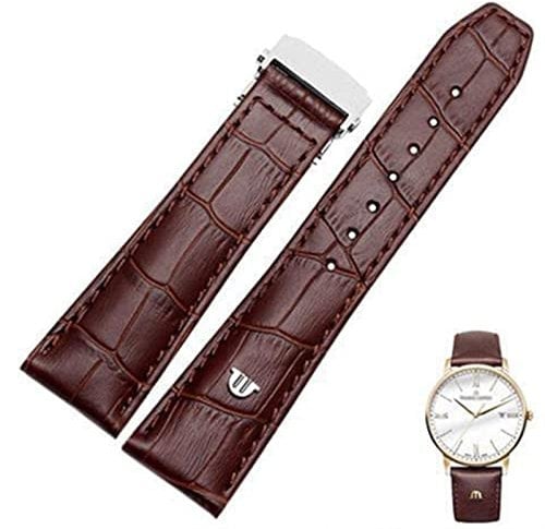 RWCCCRW Echtes Lederarmband für Maurice Lacroix Uhrenarmband schwarz braun 20mm 22mm mit Faltschließe
