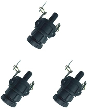 IBC Tankanschluss-Adapter 5,1 cm auf Schlauch, Wasserhahn, Ventile, Teile, 25 mm, Schwarz, 3 Stück