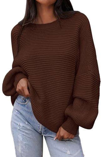 PRETTYGARDEN Fall 2026 Womens Oversized Sweaters Chunky Knit(Coffee,L)