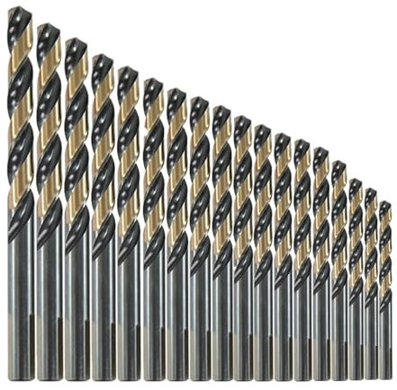 Brocas de 1 mm a 13 mm, brocas helicoidales de 3 vástagos planos, 10 unidades(Size:12mm 10pc)