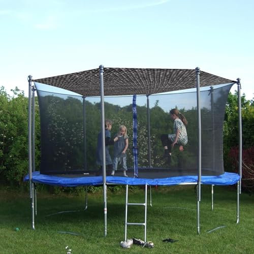 Trampolin Sonnenschutz Abdeckung, Ø 183 244 305 366 427 cm Trampolin Sonnenschutznetz, Sonnenschutz T-rampolin Zelt Abdeckung, T-rampolin S-onnenschutz Sonnensegel, Trampolinzubehör (366cm 8 Bar)