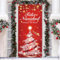 COLOFALLA Decoración Navidad Puerta Cubierta + Cuerda 6m, Pancarta Feliz Navidad Español Funda Puerta Navidad Decoración Navidad Exterior Banner 200x90cm