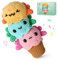 Crochetta Häkelset für Anfänger, Häkel-Starter-Set mit Schritt-für-Schritt-Video-Tutorials, Anfänger-Häkelset für Erwachsene, Kinder, Damen, Herren, komplettes Set enthalten (Eiscreme-Axolotls)