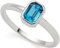 JEWELS BY LEONARDO Ring Ciao Sophia, Solitär-Ring aus silberfarbenem Edelstahl, Gr. 19 (60), blauer baguetteförmiger Glaskristall, Schmuck Damen Geschenk, 024504