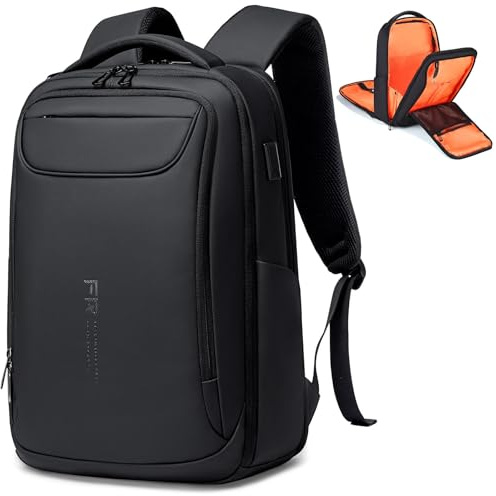 FENRUIEN Business Laptop Backpack for 15.6 Inch 1800D Business Backpack Men with Charging Port Computer Bag Durable Anti-Theft High-Tech Daypack Water-Resistant Casual Daypack