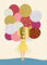 Gutsch Verlag Postkarte Spruch Glitter always option Glitzerlack Frau mit Ballon