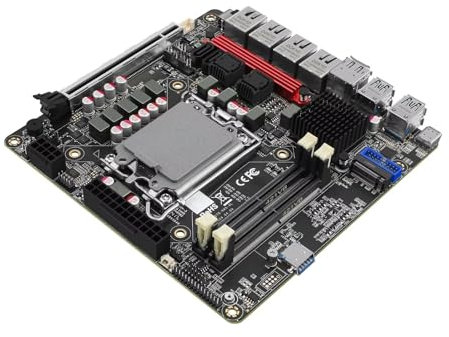 Glovary Q670 6 Bay NAS Mainboard LGA1700(Support 12th/13th/14th Gen CPU), 4 x i226V 2.5GbE LAN Mini ITX Motherboard, 32G RAM 1TB NVMe(PCIe4.0x4) SSD, Support 6 xSATA3.0, TypeC 20Gbps, SPK/MIC