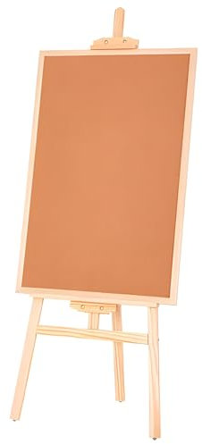Tableau d'affichage sur pied avec support pour bureau, maison et école – Cadre en bois en liège, portable au sol, matériel inclus