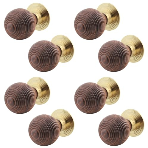 EAI Rosewood Door Knobs | 4 Pairs of Mortice Knobs (55mm) for Internal Doors