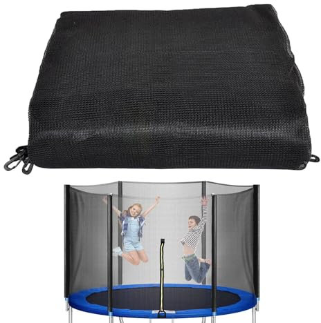 Trampolin Sicherheitsnetz Ø 183 244 305 cm, Ersatznetz, Tampolin Netz mit Reißverschluss und Schnallen, Schutznetz für Gartentrampolin, Trampolinersatznetz für 6/8 Stangen