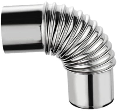 Milageto Gas Boiler Heater Elbow Vent Pipe Exhaust Pipe 2.36 inch Diameter Tube Connector 90 Degrees Flue Duct Sturdy Easy to Install