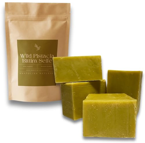 Bittim Seife Wild Pistacia ANATOLIAN NATURALS® Echte türkische Bittimseife Bittim Sabunu Haar- Körper- und Gesichtsseife +-120 Gramm Vegan Handgemacht aus der Türkei