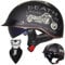 EBAYIN Half Helmet Open-Face Helmet Brain - Cap Cruiser Chopper Scooter Pilot Jet Helmet DOT+ECE Certified Personality Retro Harley Motorcycle Helmet(G,M=(57~58cm))