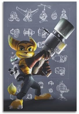 YTNBENE Ratchet and Clark, Videospiel-Poster, dekorative Malerei, Leinwand, Wandposter und Kunstdruck, moderne Familienschlafzimmer-Dekoration, Poster, 30 x 45 cm