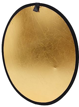 Faltbarer Lichtreflektor Rund, Silber Gold, Doppelseitig, Nylon | Kosmetik und Outdoor Fotografie, Leicht zu Tragen, Klein Zusammenfaltbar, Zweifache Ausführung