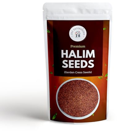 Jiaz Enterprises Halim Seeds 250gm (8.81oz) - Garden Cress seeds - Seeds for Eating-Lepidium Sativum -Natural -Raw Seeds for Culinary Use