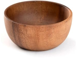 Osmond Wooden Salad Bowl Round Dessert Displays Serving Trays Fruit Food Salads Snack Soup Bowl for Home Coffee Shop B