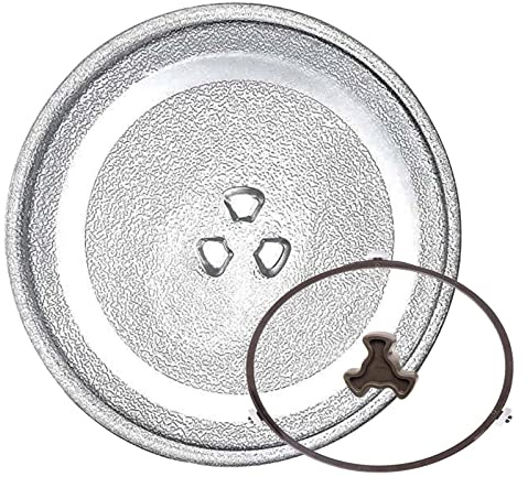 Universal Microwave Glass Turntable Plate 315mm 270mm 255mm Round Replacement with Rotating Ring & Support Compatible Microwave Parts (Color)