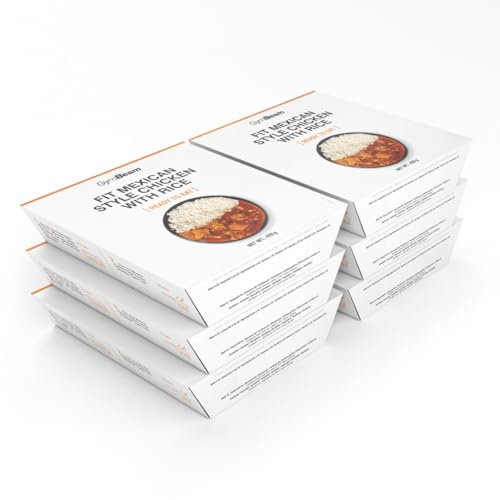 GymBeam Pollo alla Messicana con Riso FIT Ready to Eat - Pasti Pronti Sani, Piatto Pronto Fitness, Pasti Completi per Viaggi ed Escursioni, Pollo, Riso Parboiled, Pomodori e Spezie
