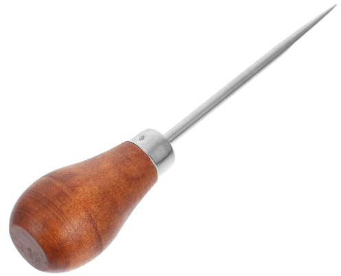 Luxshiny Punteruolo Versatile e Portatile con Manico in Legno Ergonomico per Legatoria per Rilegatura di Libri e Riparazione Scarpe