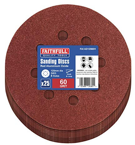 Faithfull Alum. Oxide Disc DID3 Holed 125mmx60g (25)