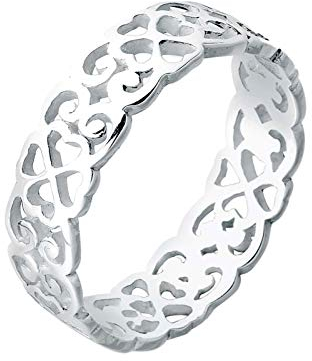 Elli Ring Damen Herz Kleeblatt Ornament Cut Out in 925 Sterling Silber