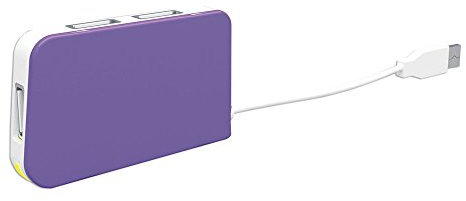 Approx USB 2.0 4 Port Travel Hub - Purple/White