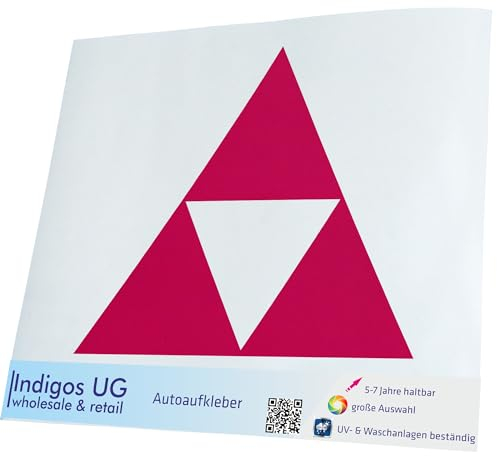 INDIGOS UG Aufkleber - Autoaufkleber - JDM - Die Cut - Auto - 140x120 mm - Triforce - pink - Heckscheibe - Heckscheibenaufkleber - Sticker - Tuning