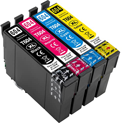 ESMONLINE 4 Set Multipack kompatible XL Druckerpatronen als Ersatz für Epson T604 604 Workforce WF-2910 WF-2930 WF-2950 Expression Home XP-2200 XP-3200 XP-4200
