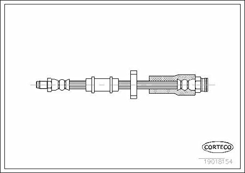 Corteco 19018154 Bremsschlauch vorne oben | 19018154 passend für C25 Du