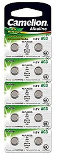 Camelion 1,5V Knopfzelle Quicksilberfrei AG3, LR41, GP92A, 392, SR41W