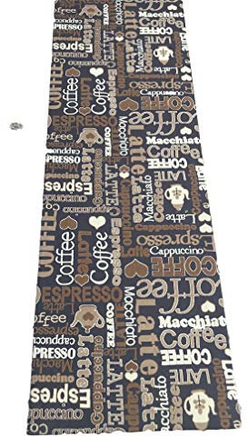 LaVelahome Tappeto cucina marrone e beige caffe coffe cappuccino chabby shic antiscivolo lavabile in lavatrice (67_x_300_cm)