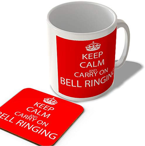 McMug - Keep Calm and Carry On Bell Ringing - Mug and Coaster Set, Ceramic, 11fl.oz.