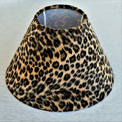 Kleiner Tisch-Lampenschirm Leopard,synthetisches Fell uD=20/oD=9/schräge H=13cm, Befestigung unten E27 /(E14 optional separat bestellbar)