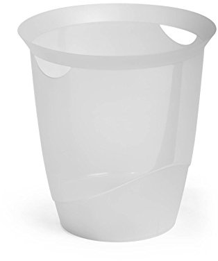 6 x Durable Trend Kunststoff Korb/Papierkorb, 16 Liter, transparent