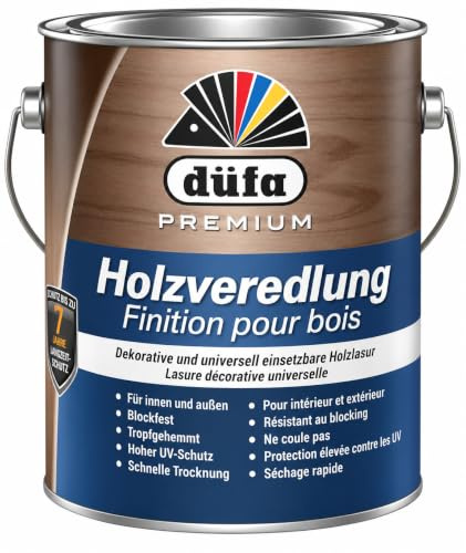 düfa Premium Holzveredlung 2,5L Weiß Holzlasur Schutzlasur | wasserbasiert, hoch wetterbeständig, ideal für sensible Bereiche Innen & Außen