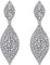 EVER FAITH Damen Ohrringe Österreichische Kristall Hochzeit Braut Charm 2 Blatt Drop Baumeln Ohrstecker Klar Silber-Ton