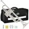 EASTROCK Trompete Bb Messing Standard Trompete mit Hartschale, Handschuhen, Stoff,7C Mundstück, Musikinstrumenten für Anfänger oder erfahrene, Erwachsene