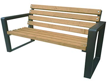 Primario Grande Gartenbank, Parkbank - Gartenmöbel, Outdoor Bank mit 350kg Tragfähigkeit - Sitzbank Holz Wetterfeste (Grande, Helle Eiche, 125cm - Sitzlänge, CE)